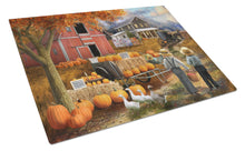 Load image into Gallery viewer, Fall Amish Pumpkin Stand Glass Cutting Boards – Durable, Decorative Kitchen Art Large PTW2075LCB