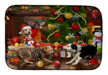 Load image into Gallery viewer, Holiday A Little Christmas Fun Yellow Lab Dish Drying Mat – Absorbent, Artistic Kitchen Essentials PTW2076DDM