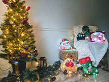 Load image into Gallery viewer, Tache Squishy Light Up Cute Christmas Cheery Santa Microbead LED Throw Pillow