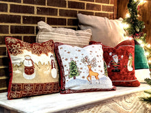 Load image into Gallery viewer, Tache Mr. &amp; Mrs. Snowman Couple Woven Tapestry Throw Pillow Cover (10323CC)