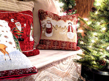 Load image into Gallery viewer, Tache Mr. &amp; Mrs. Snowman Couple Woven Tapestry Throw Pillow Cover (10323CC)