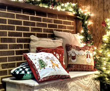 Load image into Gallery viewer, Tache Mr. &amp; Mrs. Snowman Couple Woven Tapestry Throw Pillow Cover (10323CC)