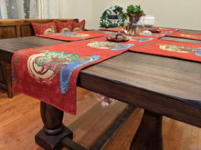Load image into Gallery viewer, DaDa Bedding Set of 8 Pieces Red Santa Claus Holiday Table Tapestry - 4 Placemats, 2 Table Runners, 2 Throw Pillow Covers (17615)
