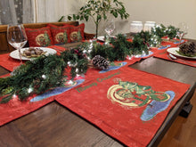 Load image into Gallery viewer, DaDa Bedding Set of 8 Pieces Red Santa Claus Holiday Table Tapestry - 4 Placemats, 2 Table Runners, 2 Throw Pillow Covers (17615)