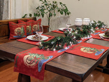 Load image into Gallery viewer, DaDa Bedding Set of 8 Pieces Red Santa Claus Holiday Table Tapestry - 4 Placemats, 2 Table Runners, 2 Throw Pillow Covers (17615)