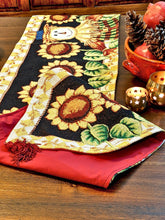 Load image into Gallery viewer, Tache Sunflower Field Scarecrow Autumn Harvest Woven Tapestry Table Runners (11712TR)