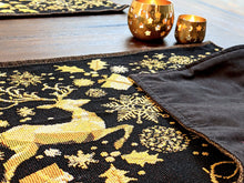 Load image into Gallery viewer, DaDa Bedding Set of 4-Pieces Magical Golden Reindeer Woven Tapestry Dining Table Placemats 13” x 19”