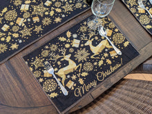 Load image into Gallery viewer, DaDa Bedding Set of 4-Pieces Magical Golden Reindeer Woven Tapestry Dining Table Placemats 13” x 19”