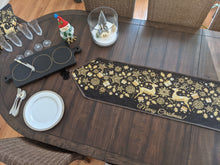 Load image into Gallery viewer, DaDa Bedding Magical Golden Reindeer Woven Tapestry Dining Table Runner (18272)