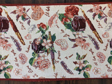 Load image into Gallery viewer, DaDa Bedding Sweet Heart Love Notes Pink Floral Woven Tapestry Dining Table Runner (18273)
