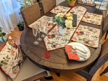 Load image into Gallery viewer, DaDa Bedding Sweet Heart Love Notes Pink Floral Woven Tapestry Dining Table Runner (18273)