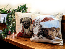 Load image into Gallery viewer, Tache Best Friend Pets Dog and Cat Christmas Tapestry Woven Throw Pillow Cover (16461)