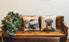 Load image into Gallery viewer, Tache Best Friend Pets Dog and Cat Christmas Tapestry Woven Throw Pillow Cover (16461)