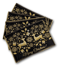 Load image into Gallery viewer, DaDa Bedding Set of 4-Pieces Magical Golden Reindeer Woven Tapestry Dining Table Placemats 13” x 19”