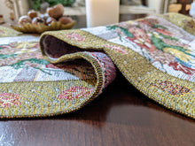 Load image into Gallery viewer, DaDa Bedding Rustic Floral Bouquet Lights Holiday Tapestry Dining Table Runner (6068)
