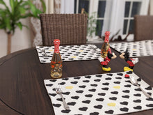 Load image into Gallery viewer, DaDa Bedding Set of 4-Pieces Lovely Yellow &amp; Black Hearts Tapestry Dining Table Placemats 13” x 19” (18113)