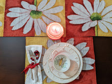 Load image into Gallery viewer, Tache Daisy Loves Me Not Floral Red &amp; Yellow Tapestry Placemat Set (9046)