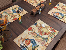 Load image into Gallery viewer, DaDa Bedding Set of 4-Pieces Dancing Women African Kwanzaa Tapestry Dining Table Placemats 13” x 19” (18117)