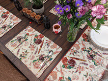 Load image into Gallery viewer, DaDa Bedding Sweet Heart Love Notes Pink Floral Woven Tapestry Dining Table Runner (18273)