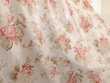 Load image into Gallery viewer, DaDa Bedding Set of 2-Pieces Hint of Mint Dainty Floral Pink Roses Cottage Sheer Window Panel Curtains (JHW3036)