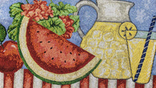 Load image into Gallery viewer, Tache Fruity Drinks Watermelon Lemonade Woven Tapestry Placemat Set (13082PM)