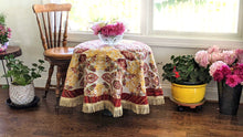 Load image into Gallery viewer, Tache Elegant Burgundy Ornate Paisley Woven Tapestry Tablecloth (18194)