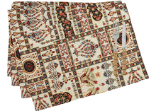 Load image into Gallery viewer, DaDalogy Bedding Set of 4-Pieces Light White Mughal Floral Botanical Cottage Fleur Tapestry Placemats 13” x 19” (18196)