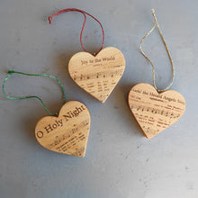 Load image into Gallery viewer, Christmas Carol Heart Ornaments
