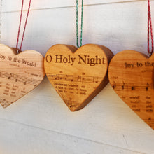 Load image into Gallery viewer, Christmas Carol Heart Ornaments