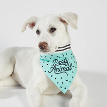 Load image into Gallery viewer, Party Animal Pet Bandana | In Blue With Printed Hearts Designs