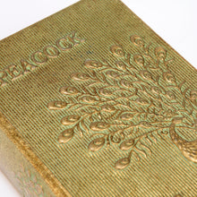 Load image into Gallery viewer, Peacock Metallic Gold Vintage Book Box | Faux Leather Wrap Book Shaped Storage Stash Trinket Box