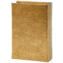 Load image into Gallery viewer, Peacock Metallic Gold Vintage Book Box | Faux Leather Wrap Book Shaped Storage Stash Trinket Box