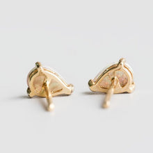 Load image into Gallery viewer, Pear Shaped Australian Solid Opal Stud Earrings 14K Yellow Gold