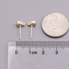 Load image into Gallery viewer, Minimalist Pear Shaped Australian Solid Opal Stud Earrings 14K Yellow Gold