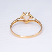Load image into Gallery viewer, Pear Shaped Solid Opal &amp; Diamond Ring 14K Yellow Gold