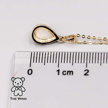 Load image into Gallery viewer, Pear Shaped Australian Solid Opal Necklace 14k Yellow Gold