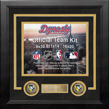 Load image into Gallery viewer, NHL Hockey Photo Picture Frame Kit - Pittsburgh Penguins (Black Matting, Yellow Trim)