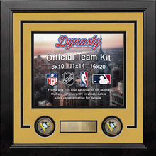 Load image into Gallery viewer, NHL Hockey Photo Picture Frame Kit - Pittsburgh Penguins (Yellow Matting, Black Trim)