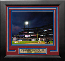 Load image into Gallery viewer, Night at Citizen's Bank Philadelphia Phillies 8" x 10" Framed Baseball Stadium Photo