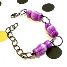 Load image into Gallery viewer, Lilac Striped Moonglow Chess Piece Stations Bracelet