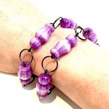 Load image into Gallery viewer, Lilac Striped Moonglow Chess Piece Stations Bracelet