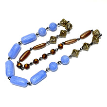 Load image into Gallery viewer, Marbled Iris &amp; Faceted Copper Carmen Necklace