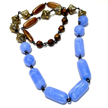 Load image into Gallery viewer, Marbled Iris &amp; Faceted Copper Carmen Necklace