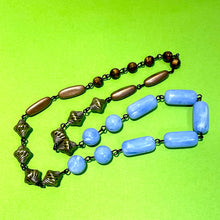Load image into Gallery viewer, Marbled Iris &amp; Faceted Copper Carmen Necklace