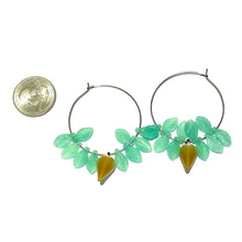 Load image into Gallery viewer, Opal Leaves Hoop Earrings