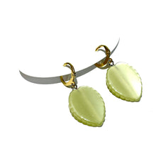 Load image into Gallery viewer, Sage Green Moonglow Leaf Cuff Hoops *