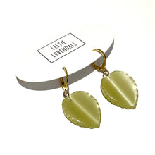Load image into Gallery viewer, Sage Green Moonglow Leaf Cuff Hoops *