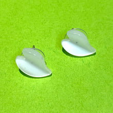 Load image into Gallery viewer, White Moonglow Ivy Leaf Stud Earrings