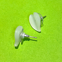 Load image into Gallery viewer, White Moonglow Ivy Leaf Stud Earrings