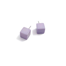 Load image into Gallery viewer, Lilac Grey Jumbo Cube Stud Earrings